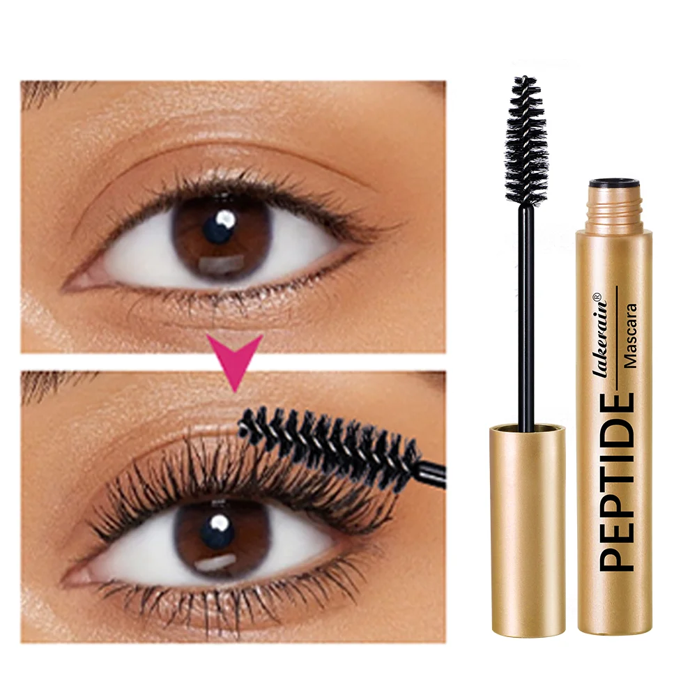 Mascara peptidique noir, construction plus longue, longueur des cils, pour aider à la croissance des cils, soin nourrissant, maquillage plus fort et épais