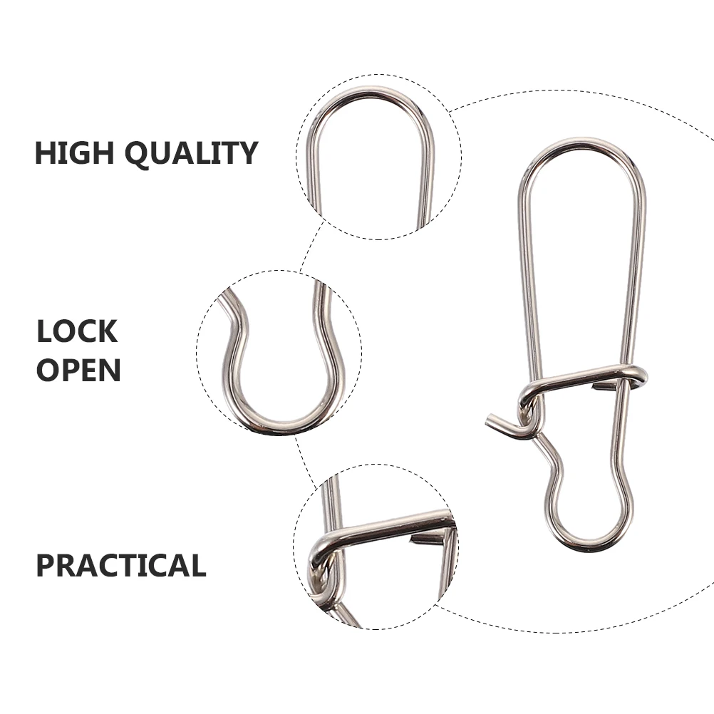 

Stainless Steel Pin Connector Fishing Snaps Clips Swivel Fast Round Quality Durable Freshwater Saltwater Gear Protection