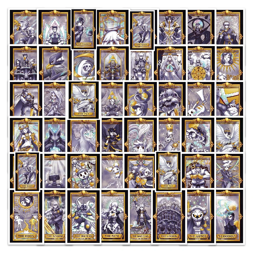 10/30/60pcs Cool Anime Cartoon Tarot Kaart Stickers Waterdichte Graffiti DIY Notebook Bagage Telefoon Auto Creatieve decoratie Decals