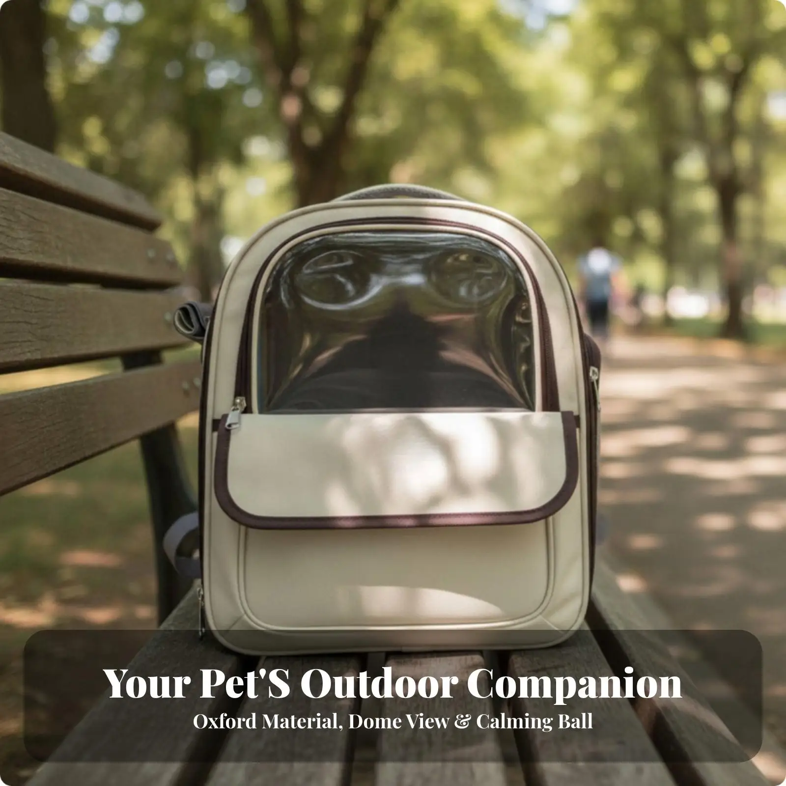 Compact Dog Carry Backpack Oxford Cloth with Mesh Ventilation and Utility Pocket for Treats and Bags