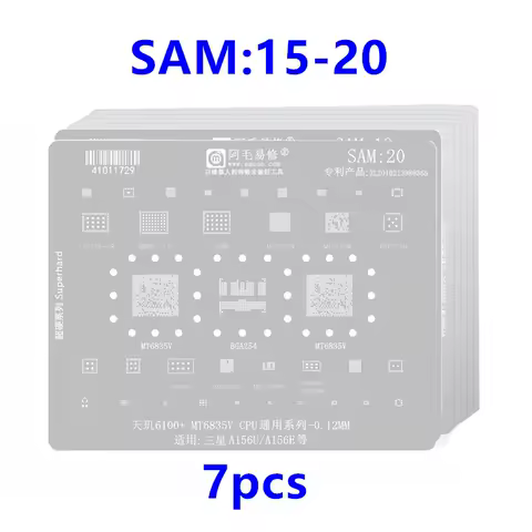 SAM 14-20 BGA Reballing Stencil for Samsung S21 S22 S24 Series A33 A53 /A536/A21S/ A54 A14 Exynos1330-E8535P E8835P SPU15 SPU16