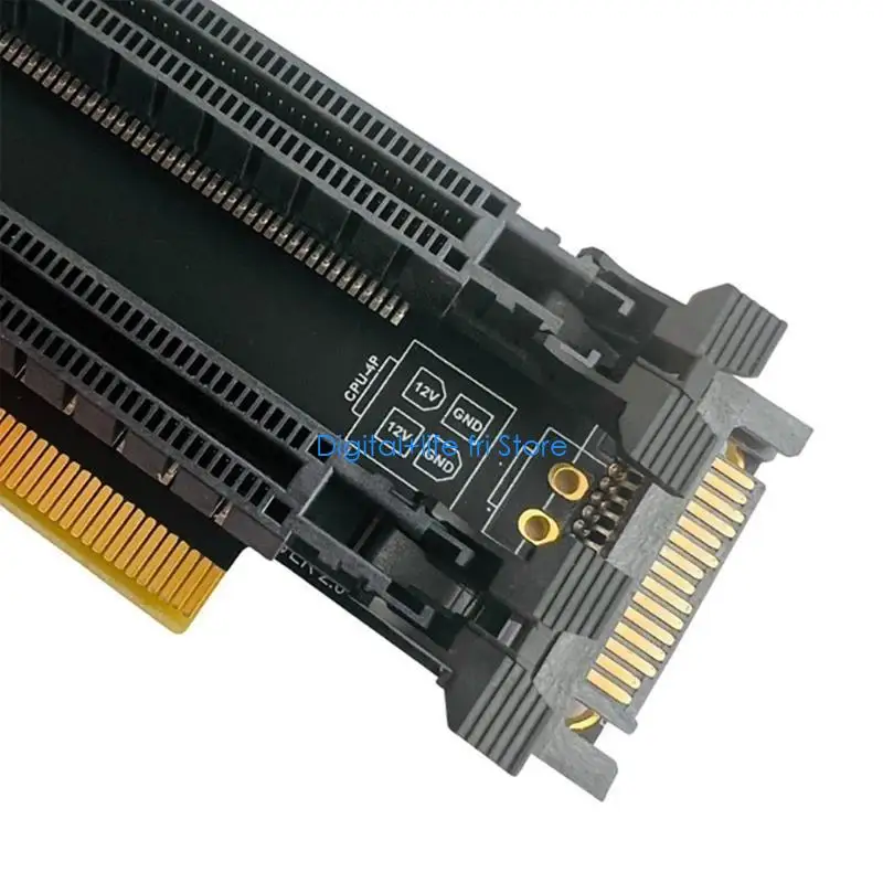 

E06D PCIE x16 to x8x8 Expansion Card PCIE x16 1 to 2 Gen4 Adapter Card 4P Power Port Split Card for PC