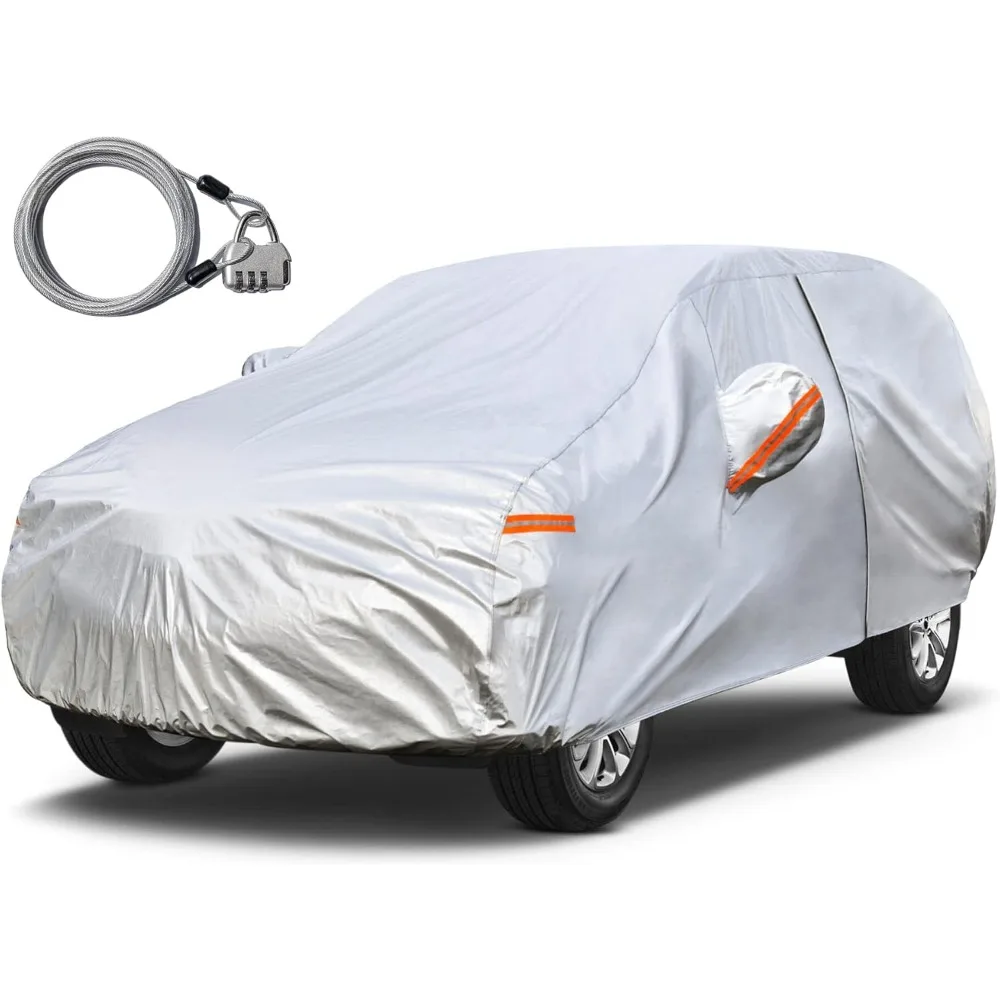

Waterproof SUV Car Cover with Lock and Zipper, All-Weather Protection for Vehicles 182-190 Inches