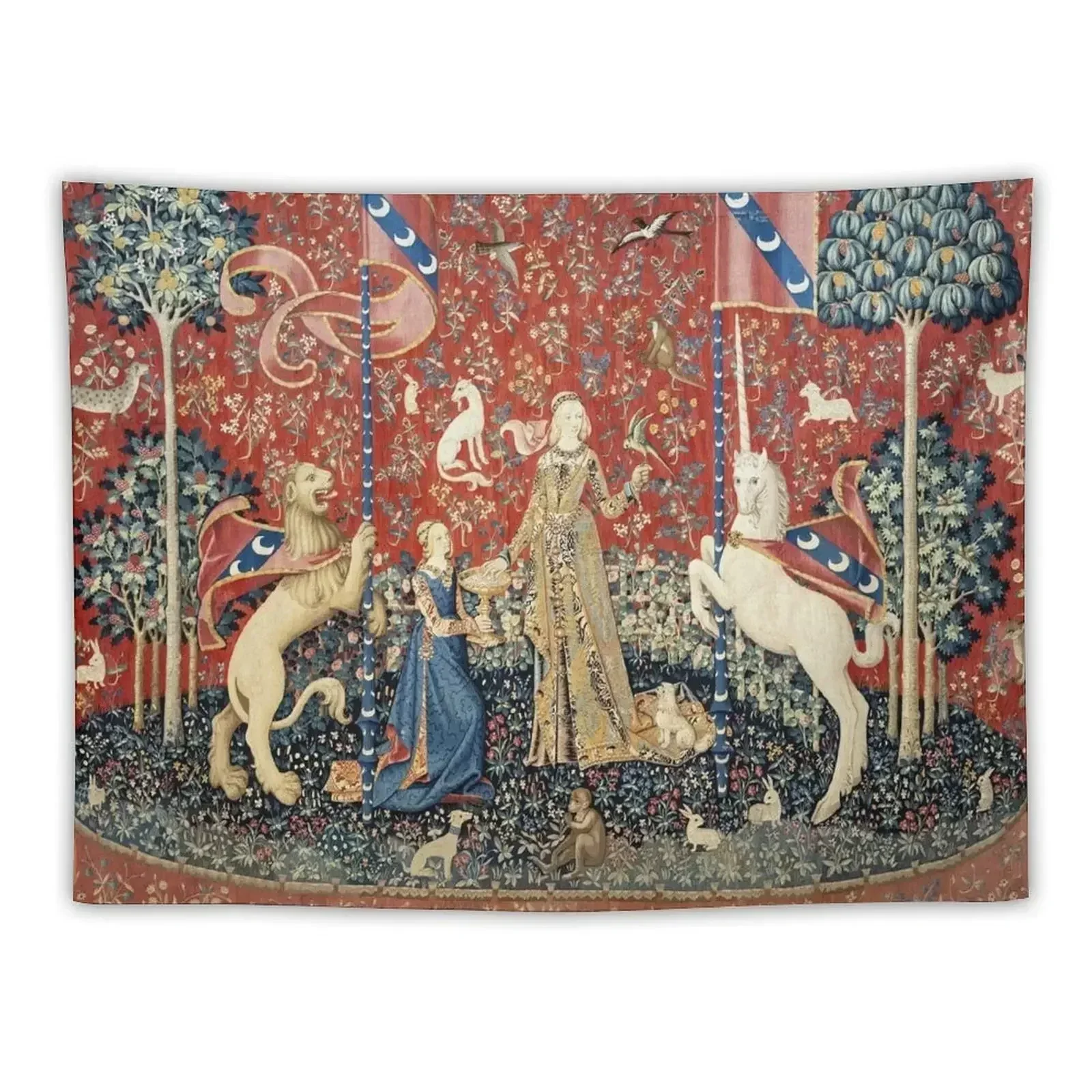 The Lady and the Unicorn Taste Tapestry Aesthetic Decoration Decoration Bedroom Tapestry