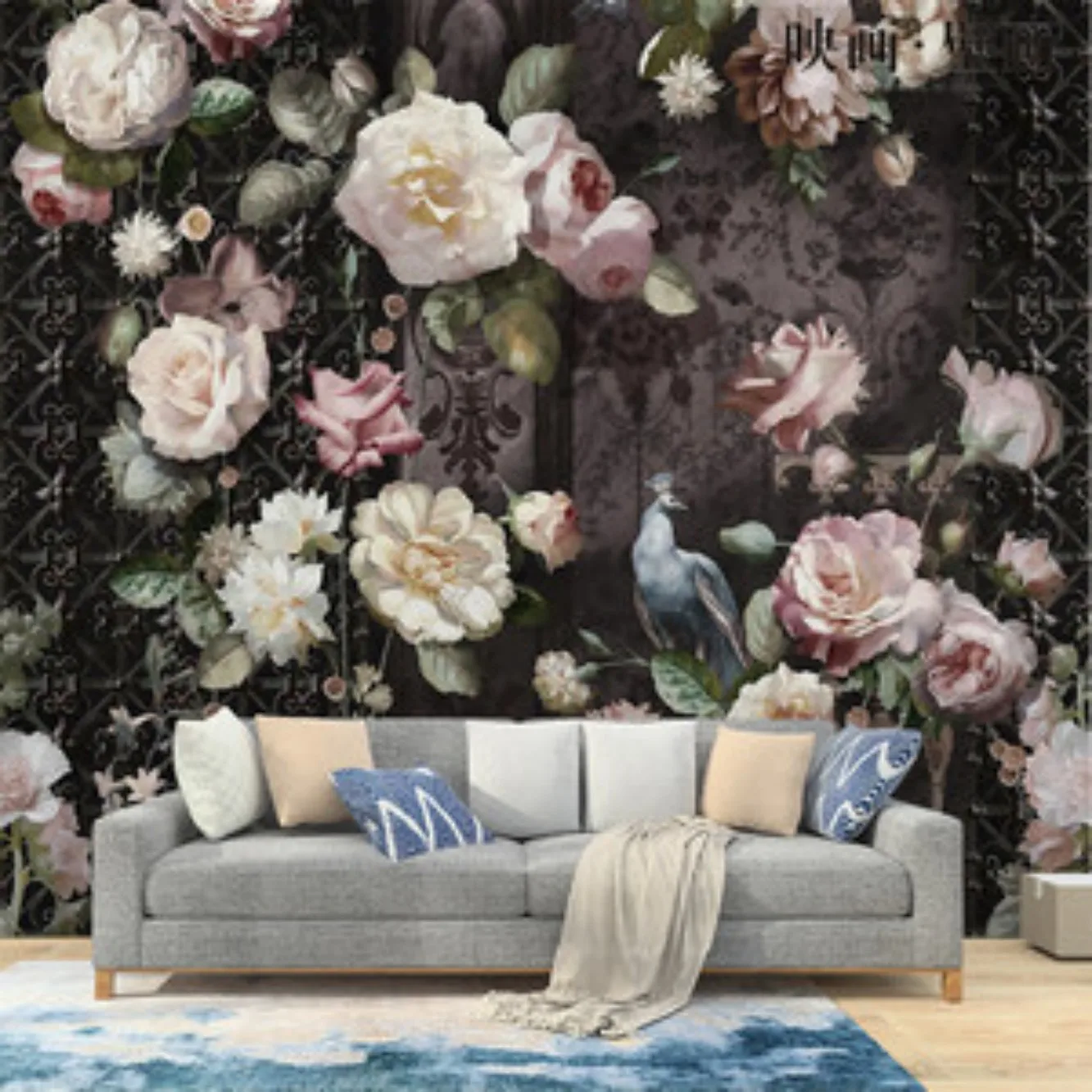 300519-Romantic Floral Hand Paint By Numbers Home Decoration Art