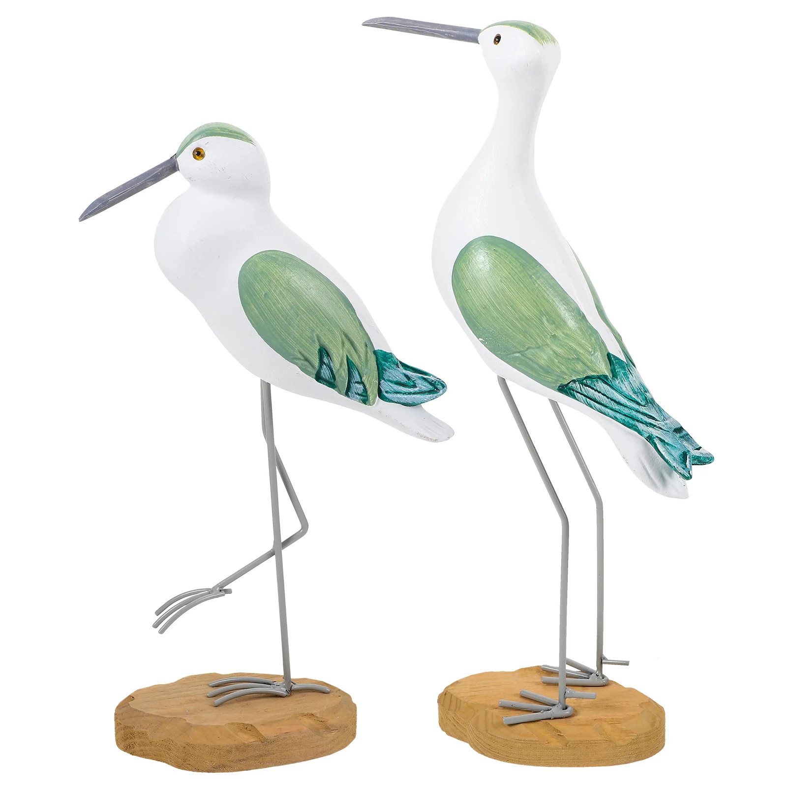 

2 Pcs Seagull Ornaments Decor Bird Statues Home Seabirds Sculpture Nautical for Feeders Outdoors Wooden Hammock