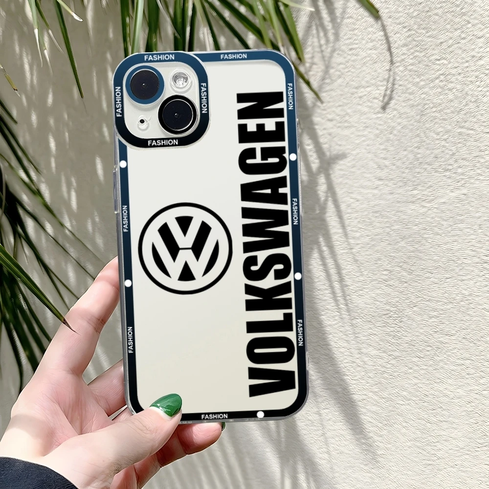 VolkswagenESS Car LOGO Mouse Pad Transparent for iPhone 15 15ProMax 13 14 12 11 Pro Max Mini Angel Eyes Soft Cover