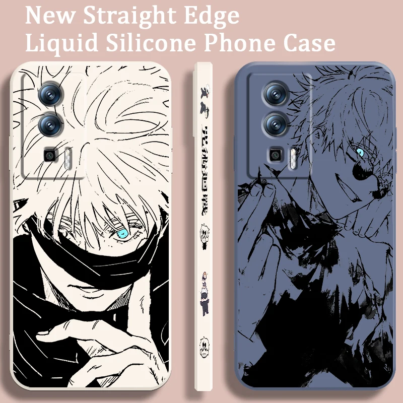 Anime G Gojo Awakens Fashion Liquid Left Rope For Xiaomi Redmi 13C 12 12C K60 A1 K50 11 K40 10C 10 9A 9AT 9T 9C 5G Cover