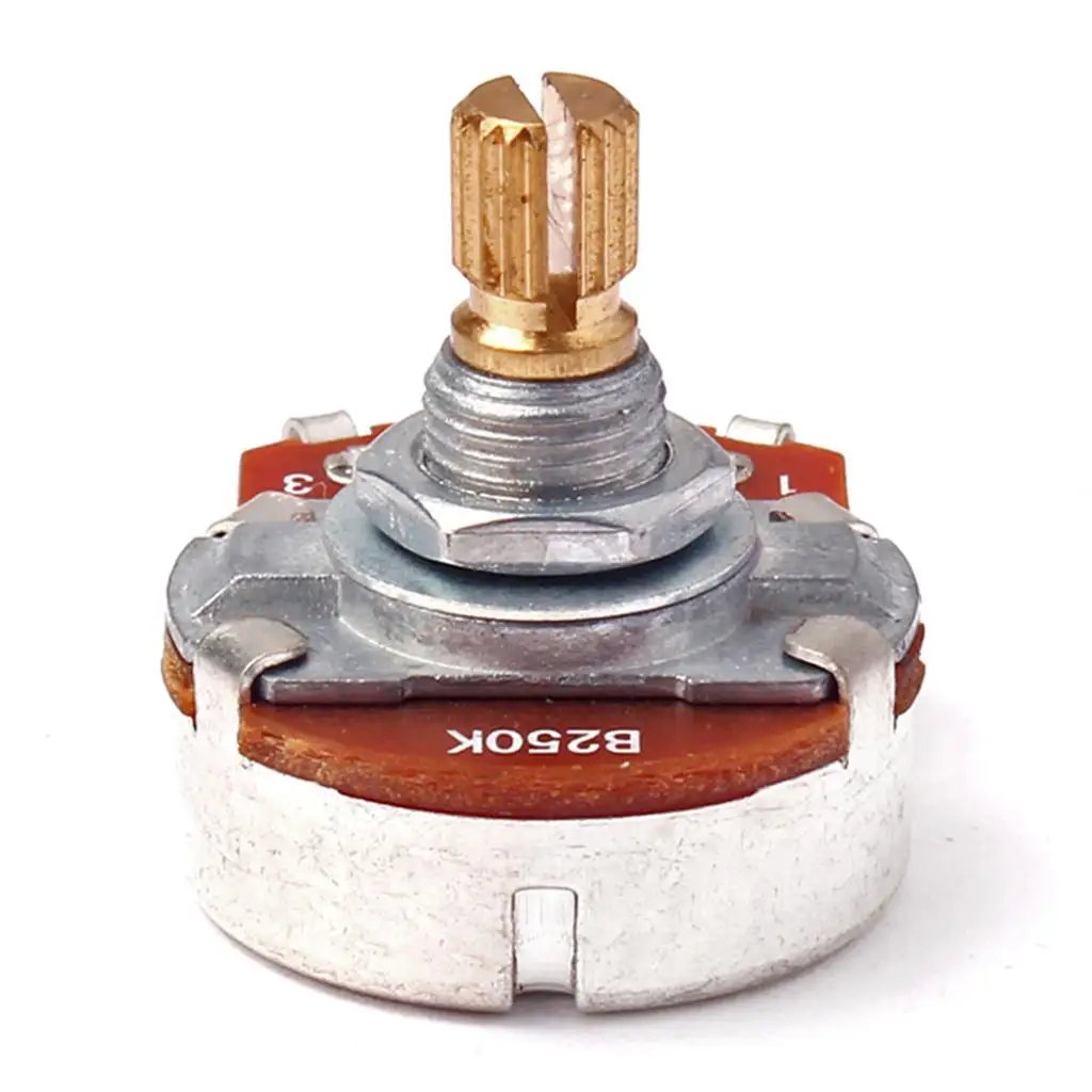 Audio Taper B250K Potentiometer for Guitar Bass Brass Shaft Push Pull Replacement Volumn Tone Control Parts