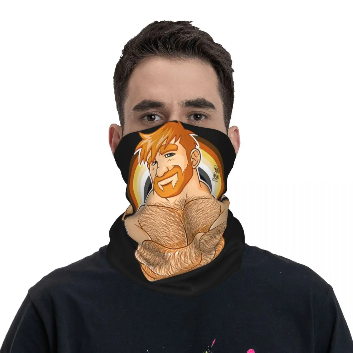 ADAM LIKES CROSSING ARMS - BEAR PRIDE -GINGEREDITION Bandana Neck Cover Printed Mask Scarf Warm Headband Cycling Breathable