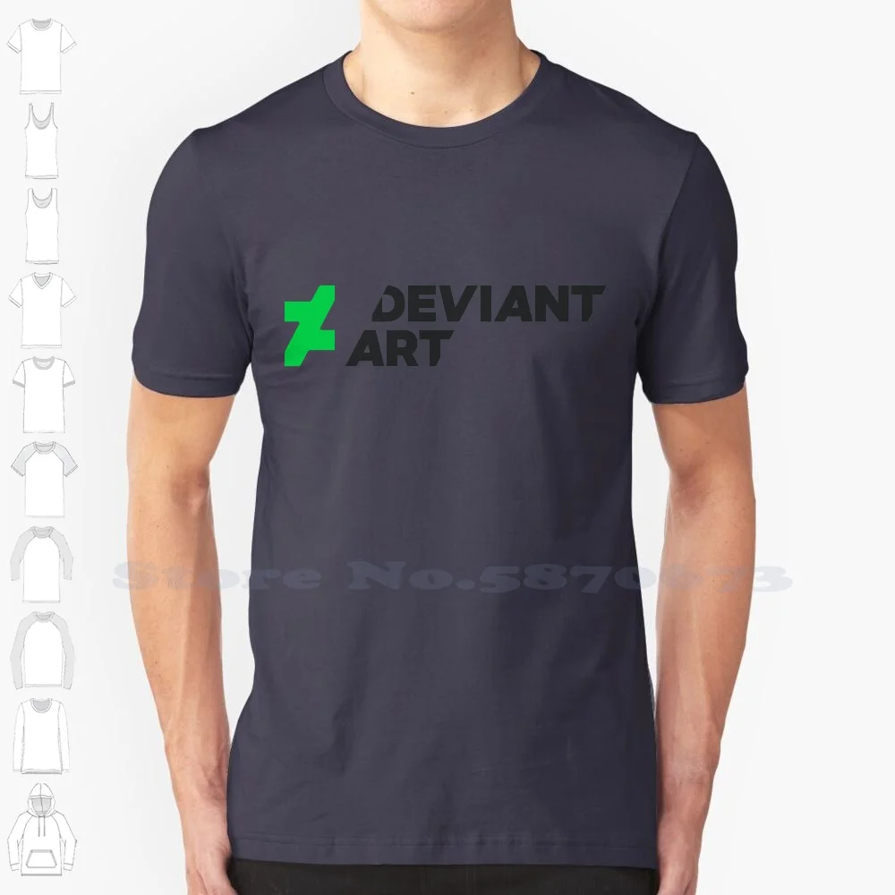 DeviantART Logo High-quality T Shirts Fashion T-shirt New 100% Cotton Tee