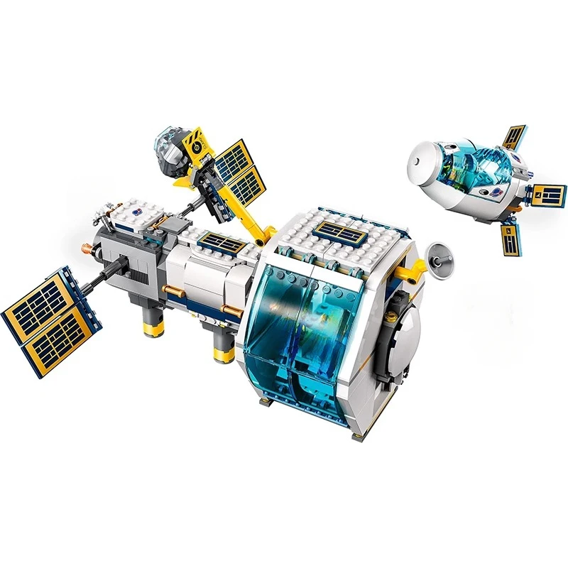 Urban Space series Lunar space Station Building blocks rocket launch Center Space capsule Astronauts Assembling Boy Toys 60349