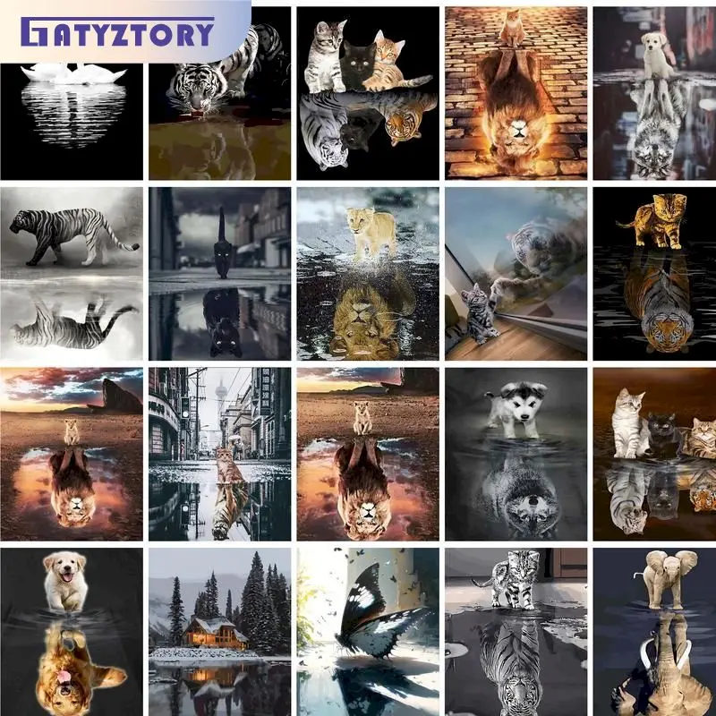 

GATYZTORY Oil Painting By Numbers Handicraft Animals Painting Numbers Artwork For Adults Gift Picture Paint Home Decors Fantasy