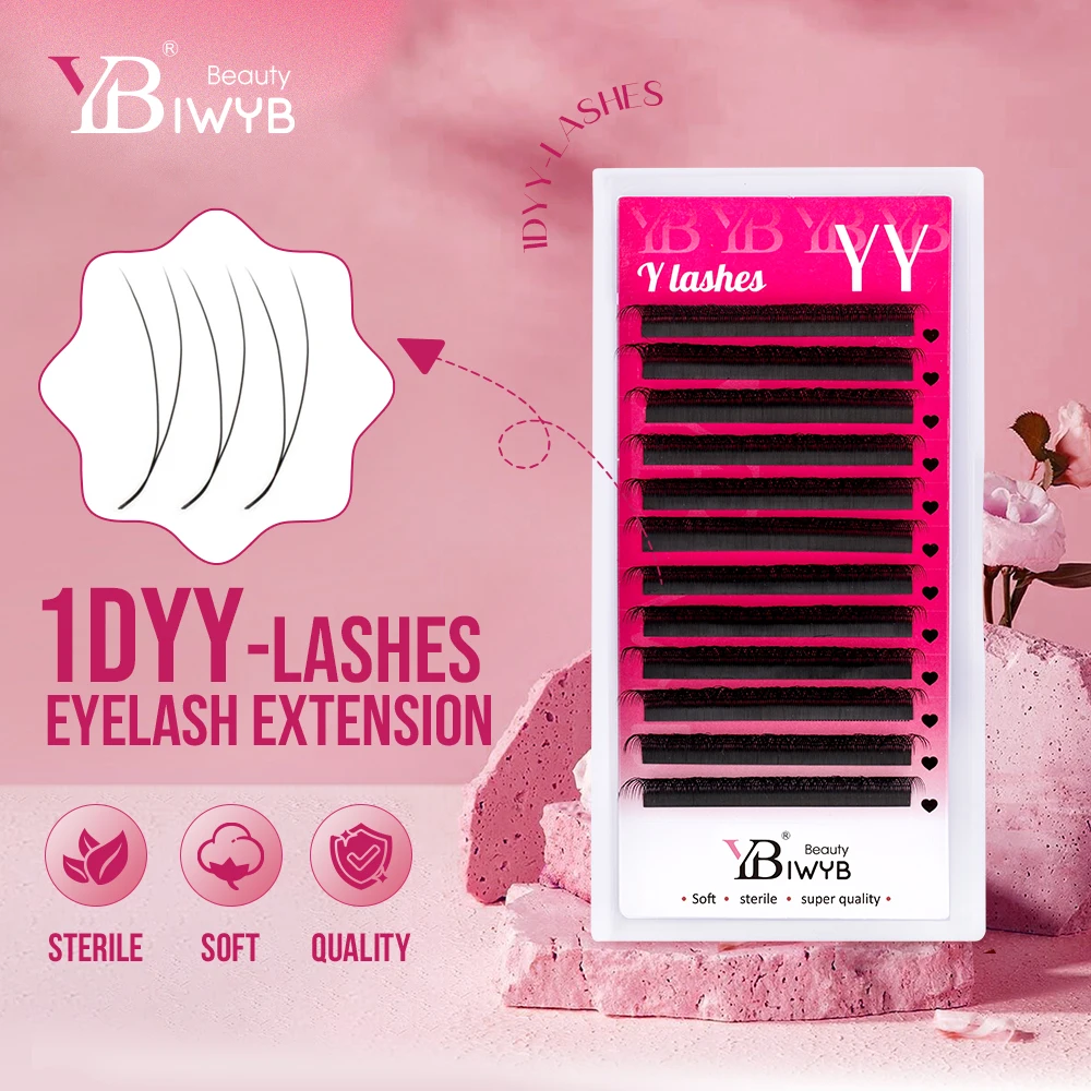 IWYB1D/2D/3D YY-Shaped Lashes Eyelash Extension Brazilian Volume D/L/LU Curl 0.07mm  Fox Eyelashes