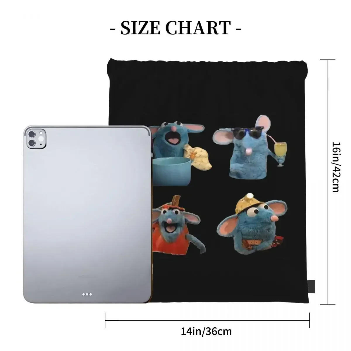 حقائب ظهر Tutter The Mouse متعددة الوظائف محمولة برباط، حزمة برباط، حقيبة رياضية للجيب، حقيبة كتب للسفر والمدرسة