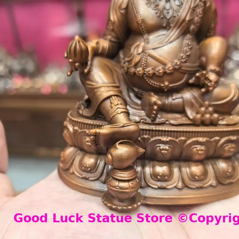 high quality Rare Buddha statue Yellow Jambhala the god of wealth tibet buddhist altar supplies family temple worship 10cm