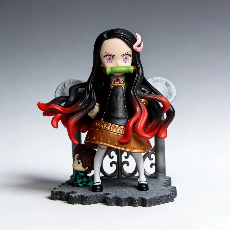 

Demon Slayer Nezuko Cos Spy X Family Anya Anime Figure Collectible Statue With Mini Tanjiro Figure Decor Gift For Anime Fans