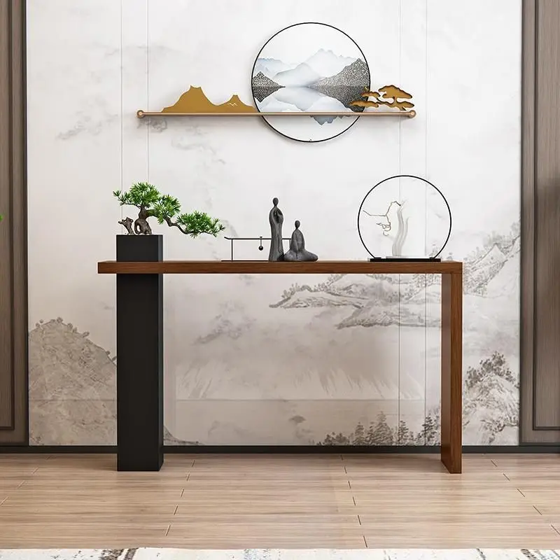 

New Chinese-style solid wood entrance table, living room entrance cabinet, zen table against the wall, strip case, end view tabl