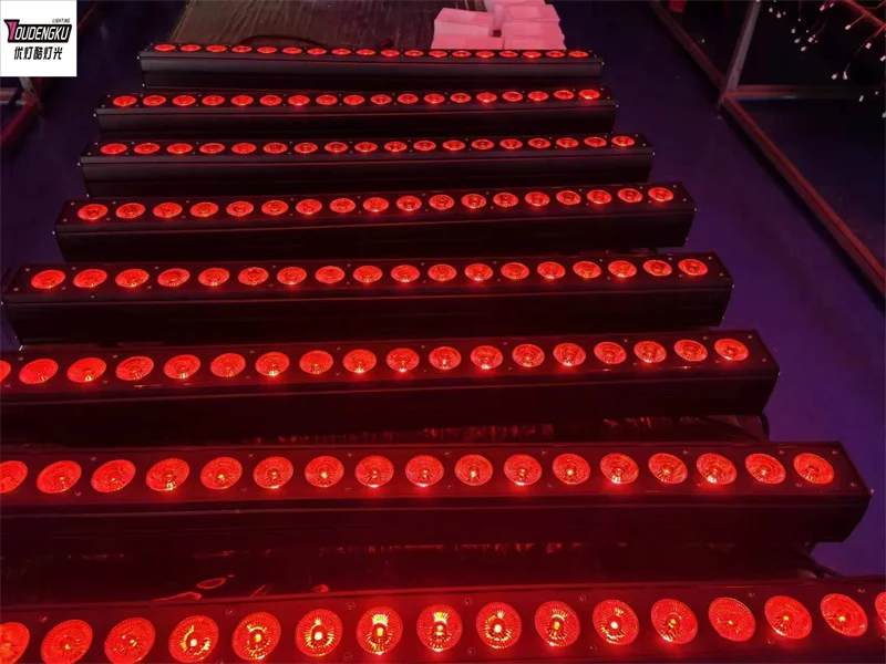 8 pieces 18x10w rgbw led pixel wash wall bar indoor rgbw 4in1 LED wall washer light with point control