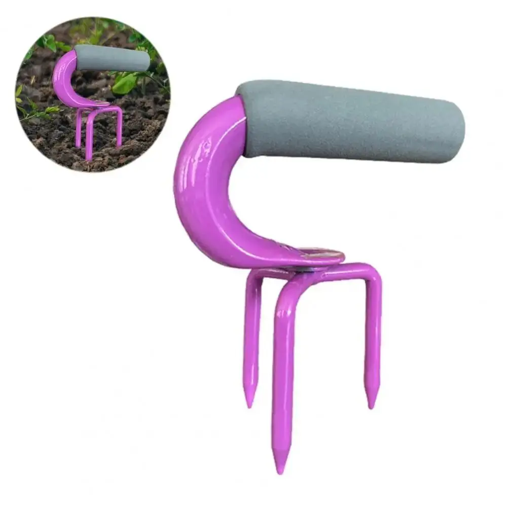 

Carbon Steel Mini Gardening Claw Agricultural Fork Manual Tiller Hand Rake Labor-saving Convenient Hand Rake Garden Tool Lawns