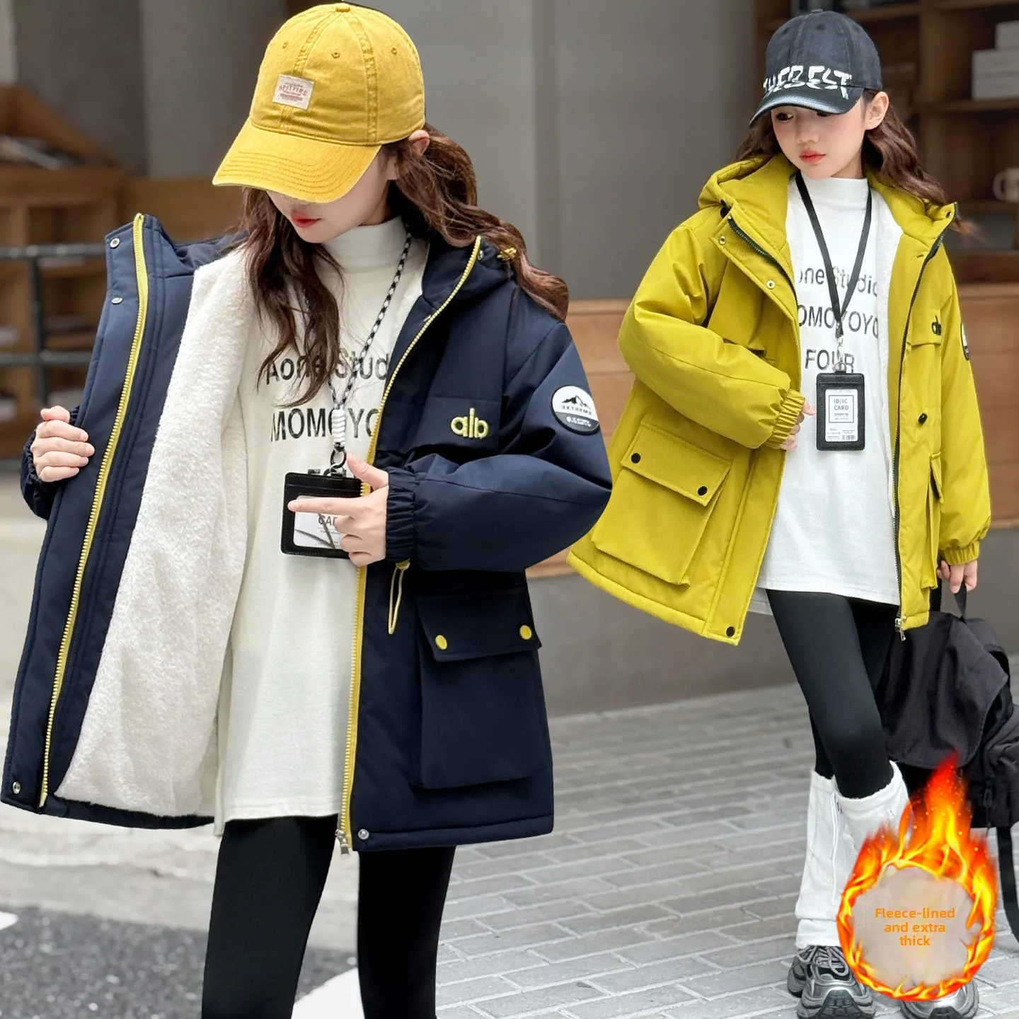 

Зимняя парка с вышивкой на талии для девочек, новая модная хлопковая куртка для детей от 7 лет и до пола