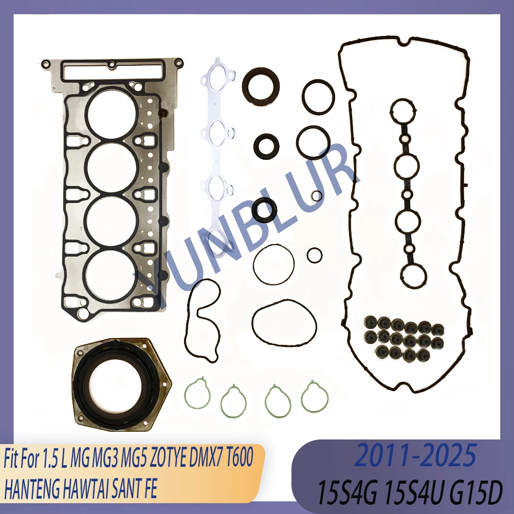 

Engine Part Cylinder Head Full Gasket Set Fit 1.5 L 15S4G 15S4U Gas 11-25 For MG MG3 MG5 ZOTYE DMX7 T600 HANTENG HAWTAI SANT FE