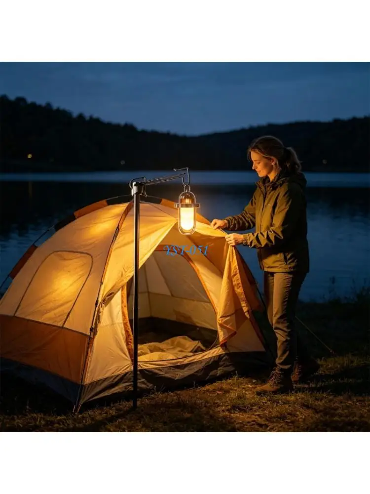 E15A Compact Hangable Camp Light With Realistic Flickering Flame And White Warm Light Feature For Romance Charm