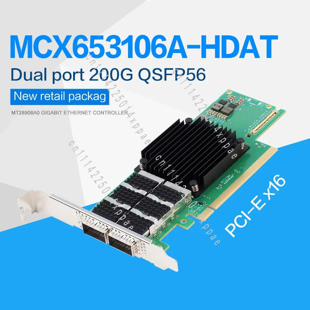 New  ConnectX-6 MCX653106A-HDAT InfiniBand/Ethernet Adapter HDR IB Network Card 2*QSFP56 Port, PCIe 4.0*16