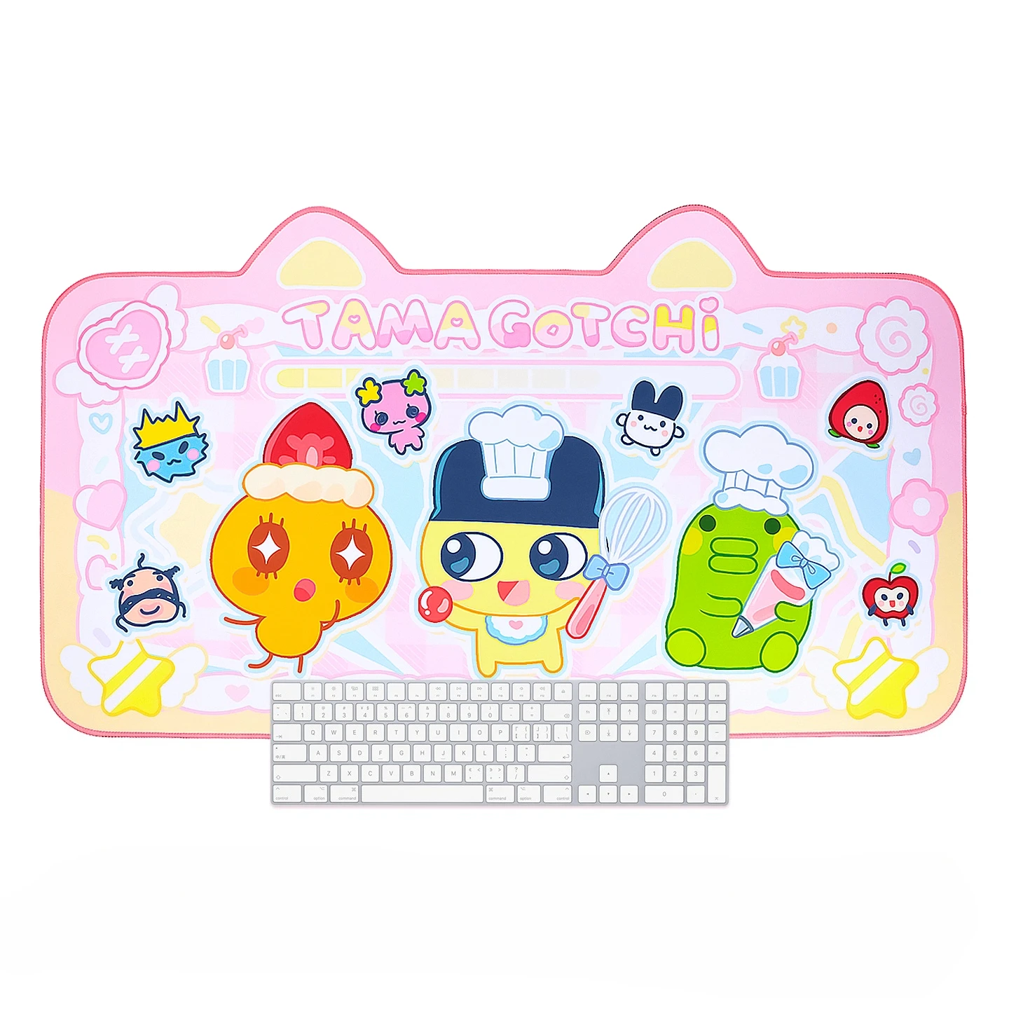 Tamagotchi-Inspired XXL Gaming Mouse Pad - Extra Large Desk Mat with Cute Character Design, Non-Slip Rubber Base(773x438mm)
