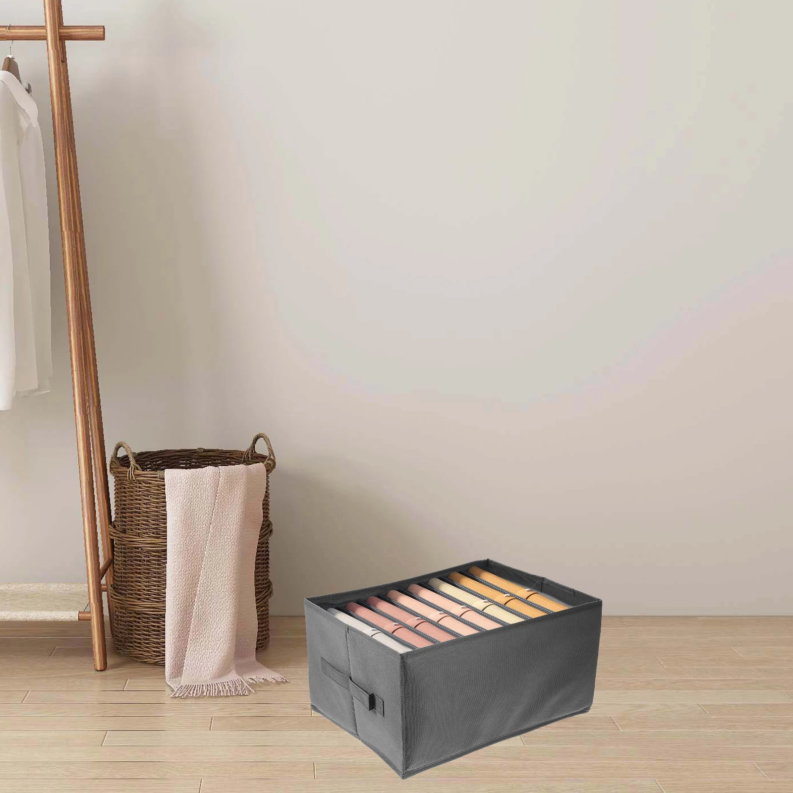 

Multi-grid Clothes Organizer PP Material Wardrobe Storage Box Space-saving Underwear Socks T-shirt Scarf Household