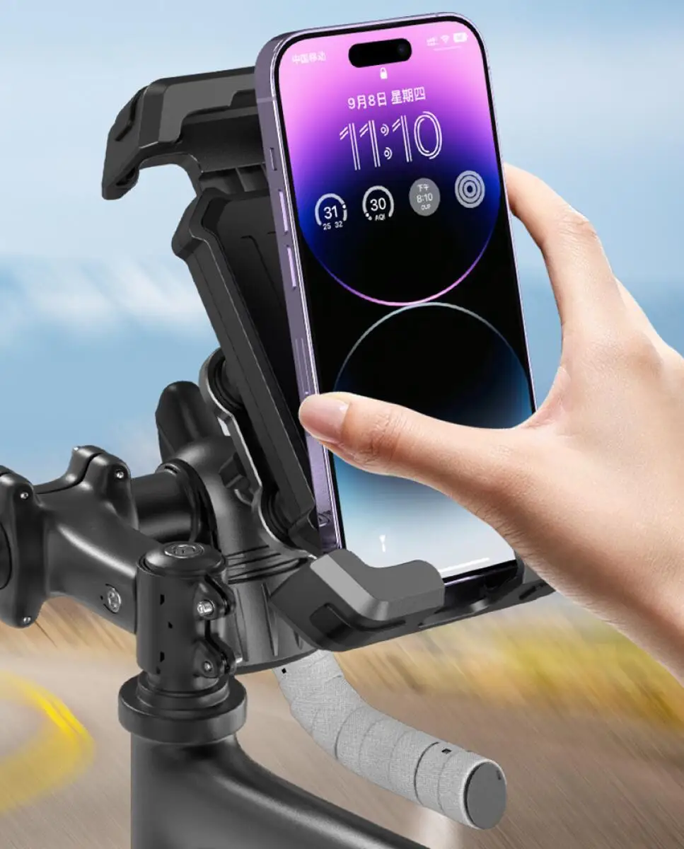 Uchwyt rowerowy na telefon odporny na wstrząsy, szybki montaż, uchwyt motocyklowy/rowerowy z tłumikiem wibracji do telefonów o przekątnej 4.7-7 cali — zdjęcie produktu 3