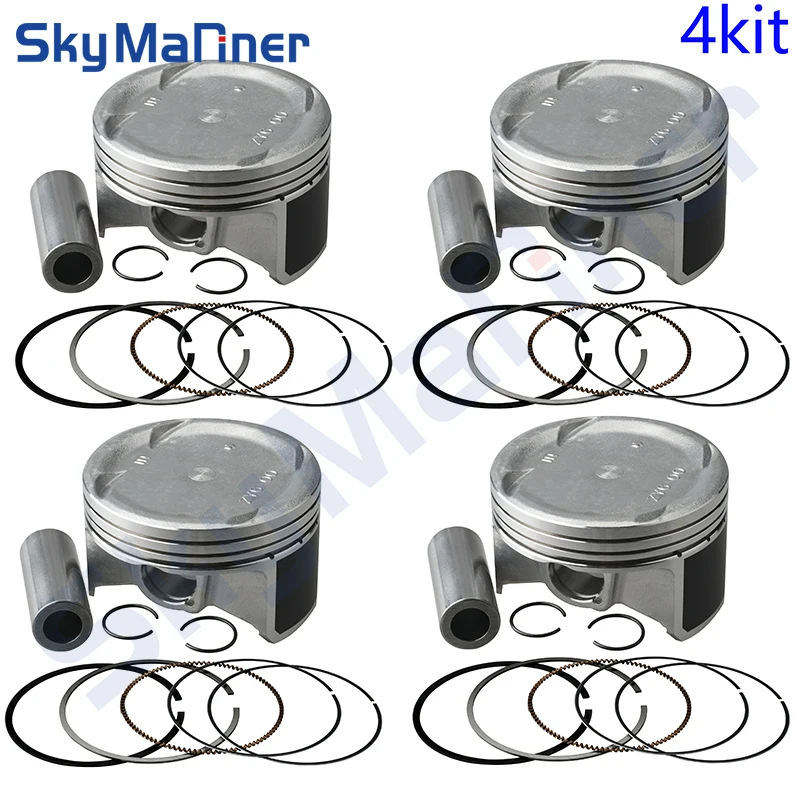 13101-ZY6-000 (+0.5mm) 4 kit Piston SET  for Honda marine outboard BF115-BF150 ZY6 +0.50 pistion 13101ZY6000