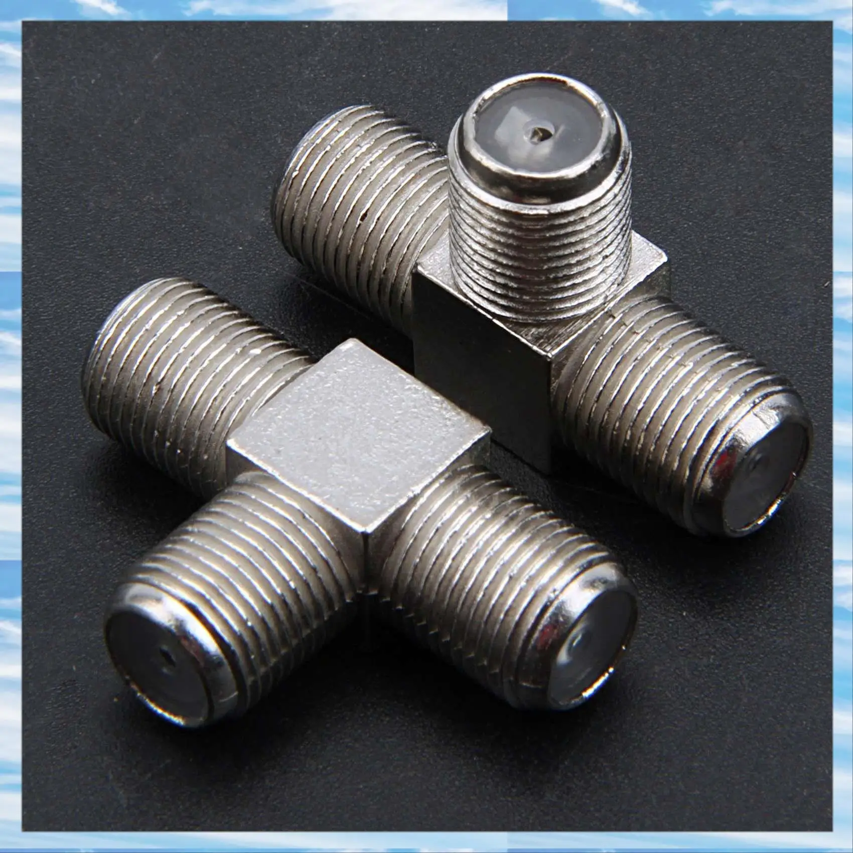 T31C-20-Pack 3-Way F-Type Coax Cable Splitter Combiner Female To 3 Female For Video VCR Antenna TV Cable Satellite,Silver