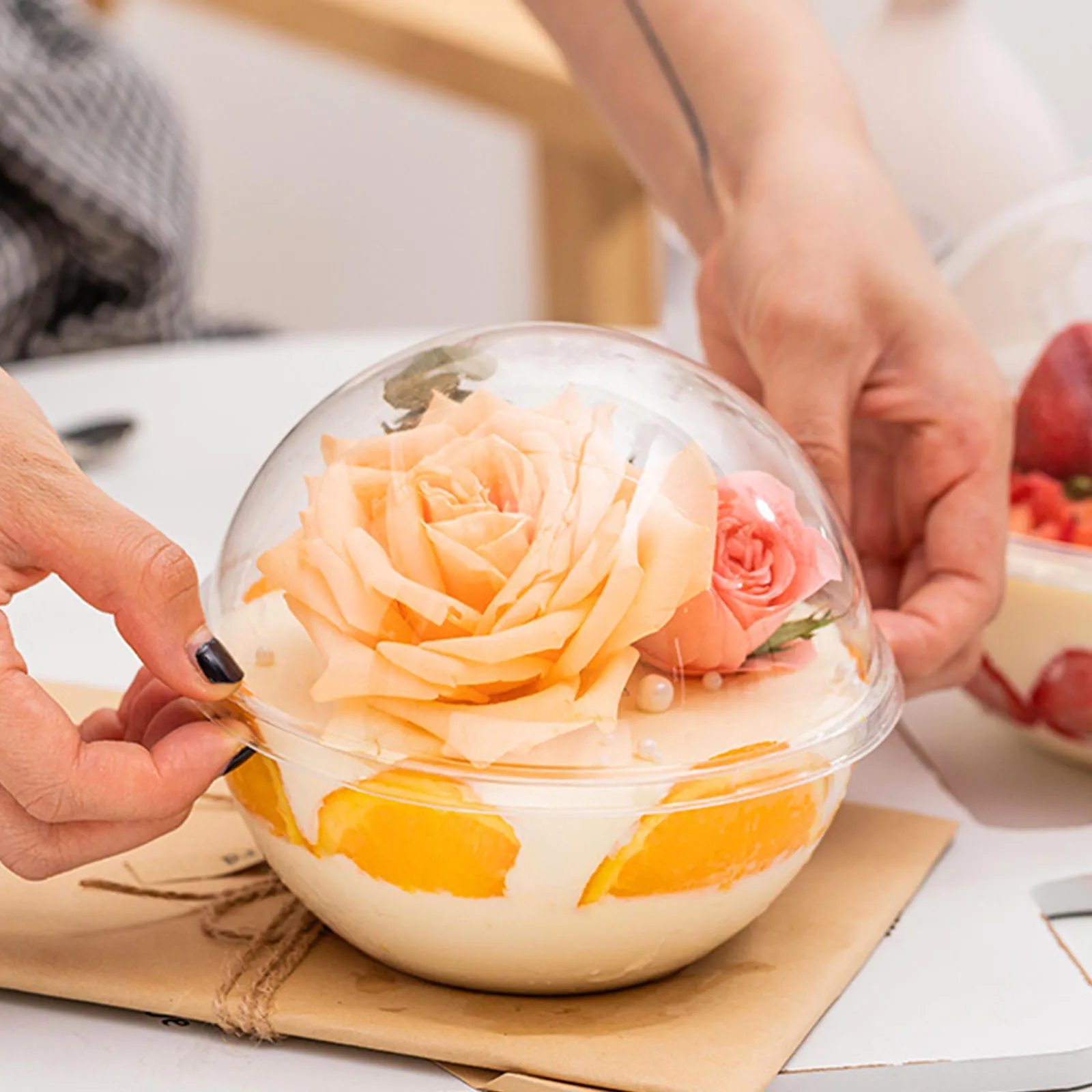 10 шт., прозрачные купольные коробки для торта, материал для домашних животных, маленькие коробки для торта, упаковка для десертов, тортов, выпечки, вечерние коробки для кексов