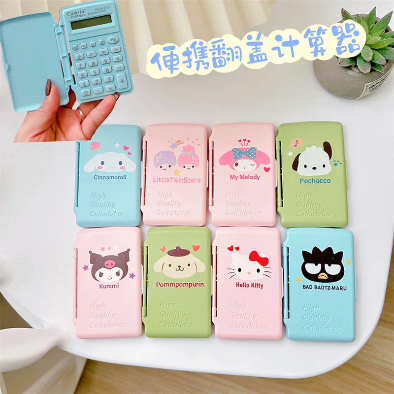 

10pcs Sanrio Mini Portable Calculator Hello Kitty Kuromi Student 8 Digits Lcd Electronic Calculator Office School Supplies