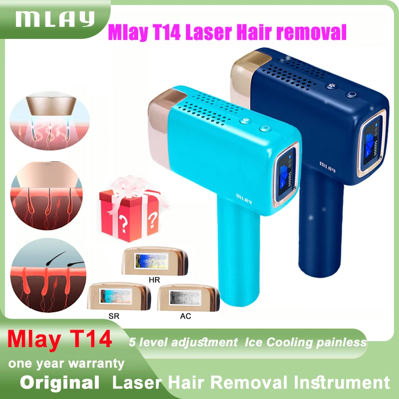 MLAY T14 Laser Hair Removal IPL Laser Epilator ICE Cold 500000 Flashes 3IN1Automat Home use For Women Men Body Depilador a laser