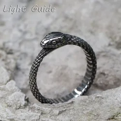 2022 NEW Men's 316L stainless-steel rings Viking Snake head animal Amulet RING for teens fashion Jewelry Gifts free shipping