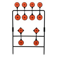 Air Rifle Slingshot 12 Plates Steel Target With Orange Stickers 3MM Thickness Spinner Plinking Sports Gun Shooting