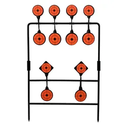 Air Rifle Slingshot 12 Plates Steel Target With Orange Stickers 3MM Thickness Spinner Plinking Sports Gun Shooting