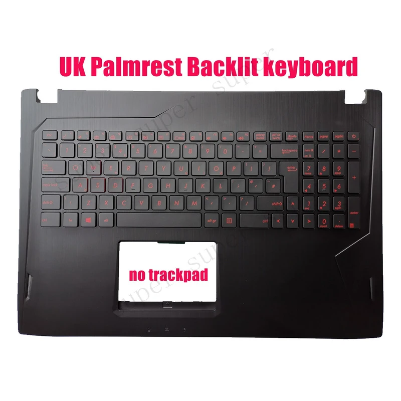 SSS+ UK Palmrest Backlit Keyboard for Asus FX60V FX60VM GL502VML 90NB0DR5-R31UK0