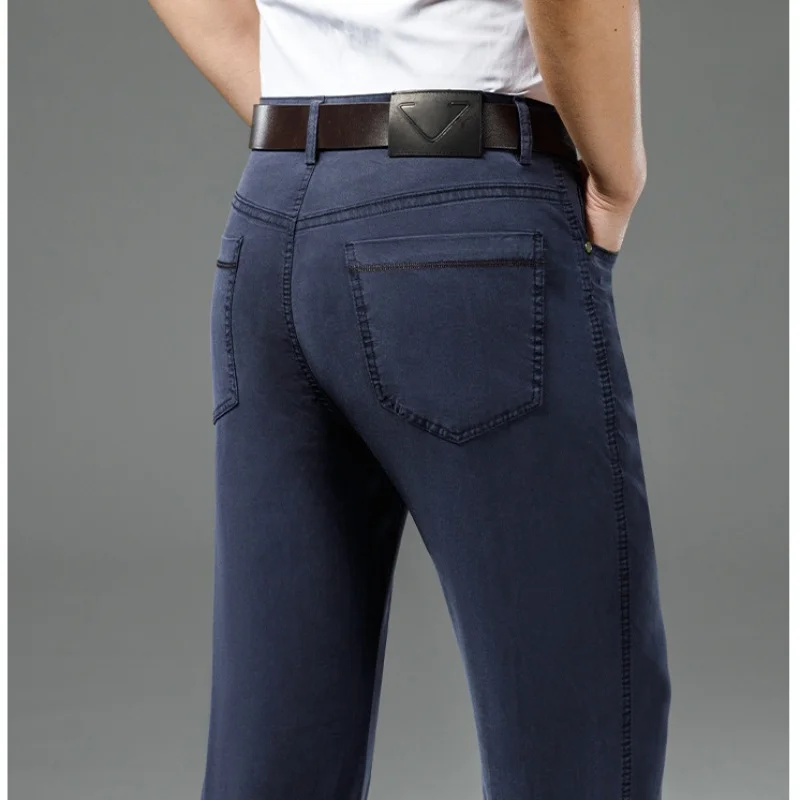 

Autumn Casual Pants Mens Straight Black Khaki Gray Pants Trousers For Men Big Size 29-36 38 40 42 44