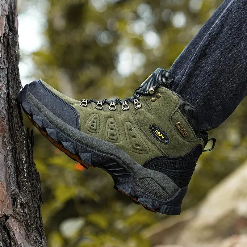 Outdoor Climbing Shoes Waterproof Non-Slip Hiking Boots Tactical Battle Mountain Climbing Shoes Breathable Men's Footwear