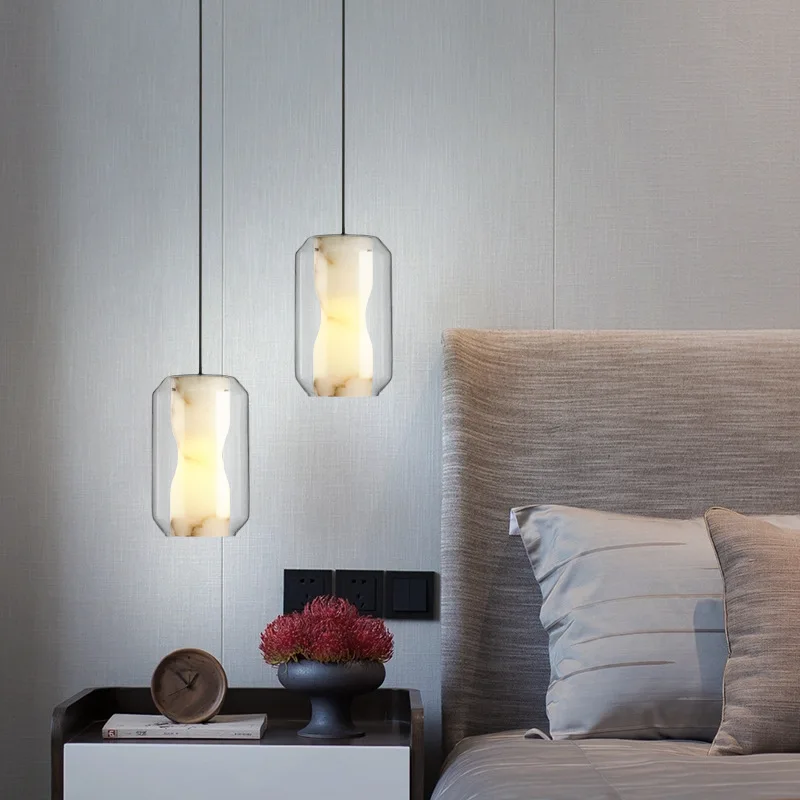 Nordic Very Simple Glass Pendant Lights Applicable To Bedside Living Room Bedroom Corridor Staircase Kitchen Chandeliers