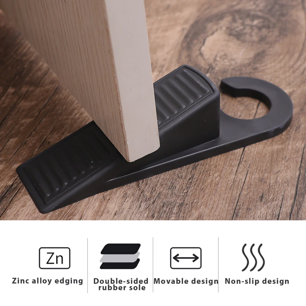 Safety Door Stopper Bottom Windproof Block Rubber Wedge Holder Guard Shock Absorbent Home Door Rear Retainer Anti-collision Pad