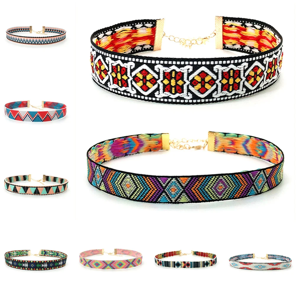 Vintage Cute Colorful Bohemian Goth Ethnic Chain Collar Chokers Necklaces for Women Jewelry Accessories Gift Free Shipping 2024