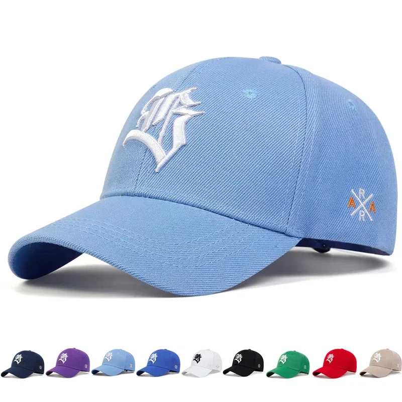 Unisexowa czapka baseballowa z haftowanym literą B, wiosenno-jesienna, regulowana, codzienna czapka na zewnątrz, hip-hopowa czapka przeciwsłoneczna