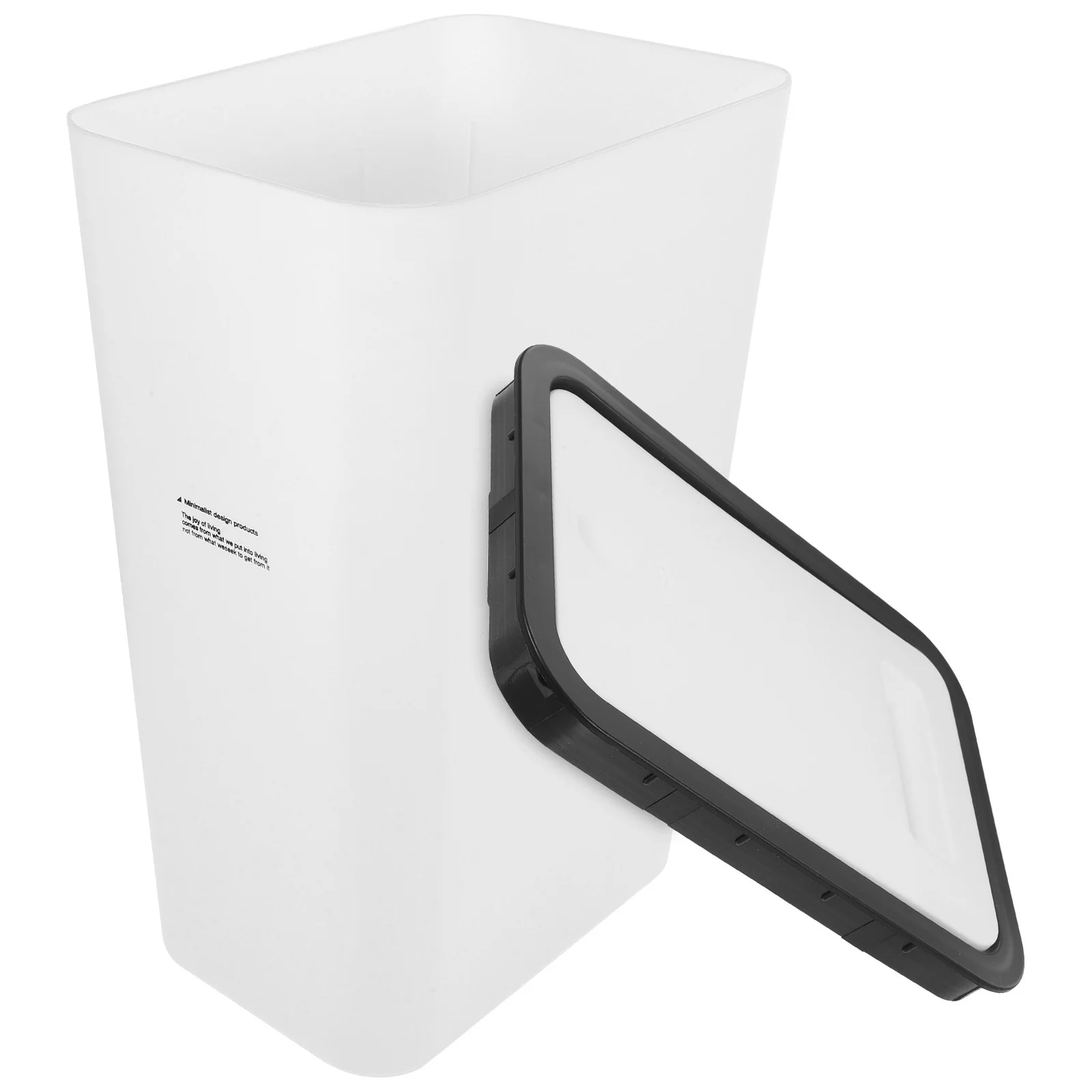 

1pc Press Top Trash Can Large Capacity Plastic Garbage Bin For Kitchen Bathroom Office Study Lightweight Pedal Waste Basket