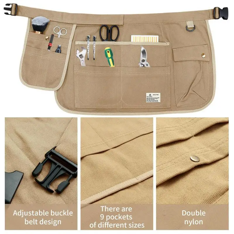 Garden Tool Belt Multifunctional Canvas Gardening Belts Adjustable Florist Pocket Tool Belts for Gardening Electrician home tool