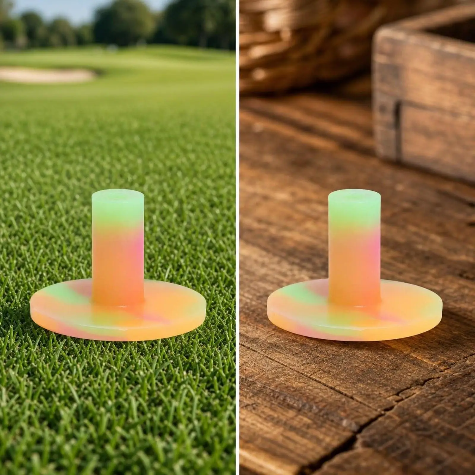 Bright Colored Rubber Golf Tees Wear Resistant Durable Training Tee Holder for Fairway Driving Range for Home Golf