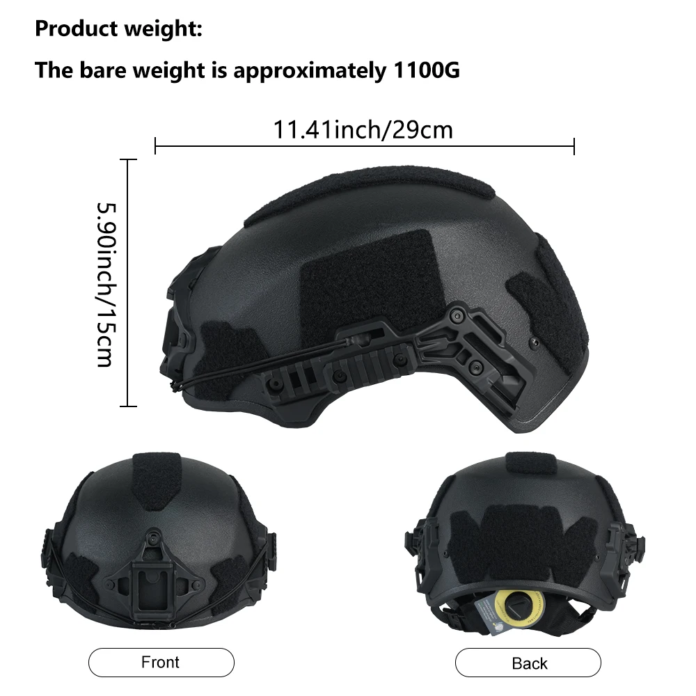 BOOIU Tactical Fast Helmet Fiberglass Wendy 3.0 High Cut 5.2mm Helmet Wendy's Suspension Outdoor Protective Safety Helmets